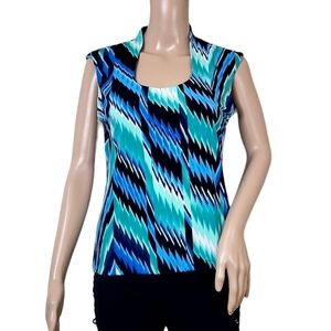 Grace Elements Blue Green Bold Chevron Blouse